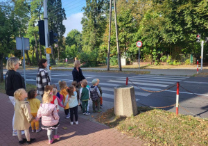"Na skrzyżowaniu" - dzieci uczestniczą w wycieczce na pobliskie skrzyżowanie.