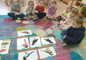 Dzieci rozmawiają na temat ptaków.