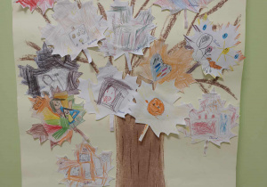 Drzewo Talentów, wykonane przez dzieci.