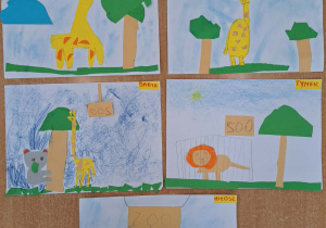 Praca plastyczna wykonana przez dzieci- "ZOO".
