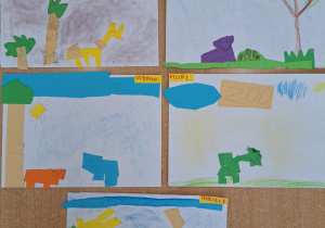 Praca plastyczna wykonana przez dzieci- "ZOO".