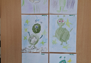 Prace plastyczne wykonane przez dzieci.