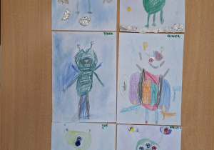 Prace plastyczne wykonane przez dzieci.