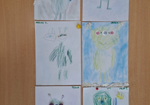 Prace plastyczne wykonane przez dzieci.