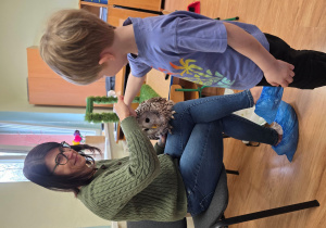 Olek glaszcze sowę.